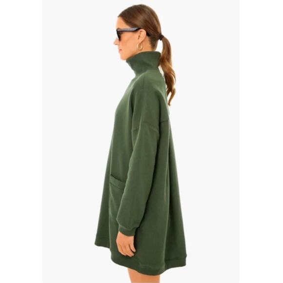 Tuckernuck Pomander Place Porter Sweatshirt Dress Forest Green Turtleneck Small - Picture 2 of 9